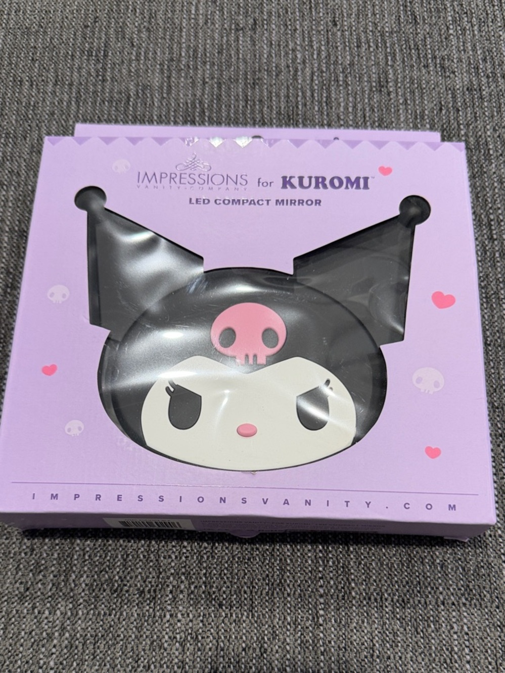 Impressions Kuromi LED Compact Mirror - Black & Pink